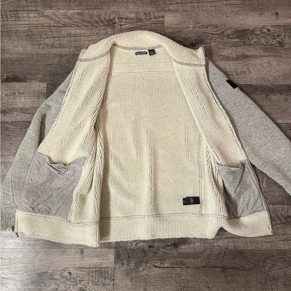 DKNY WOOL FULL ZIP SWEATER